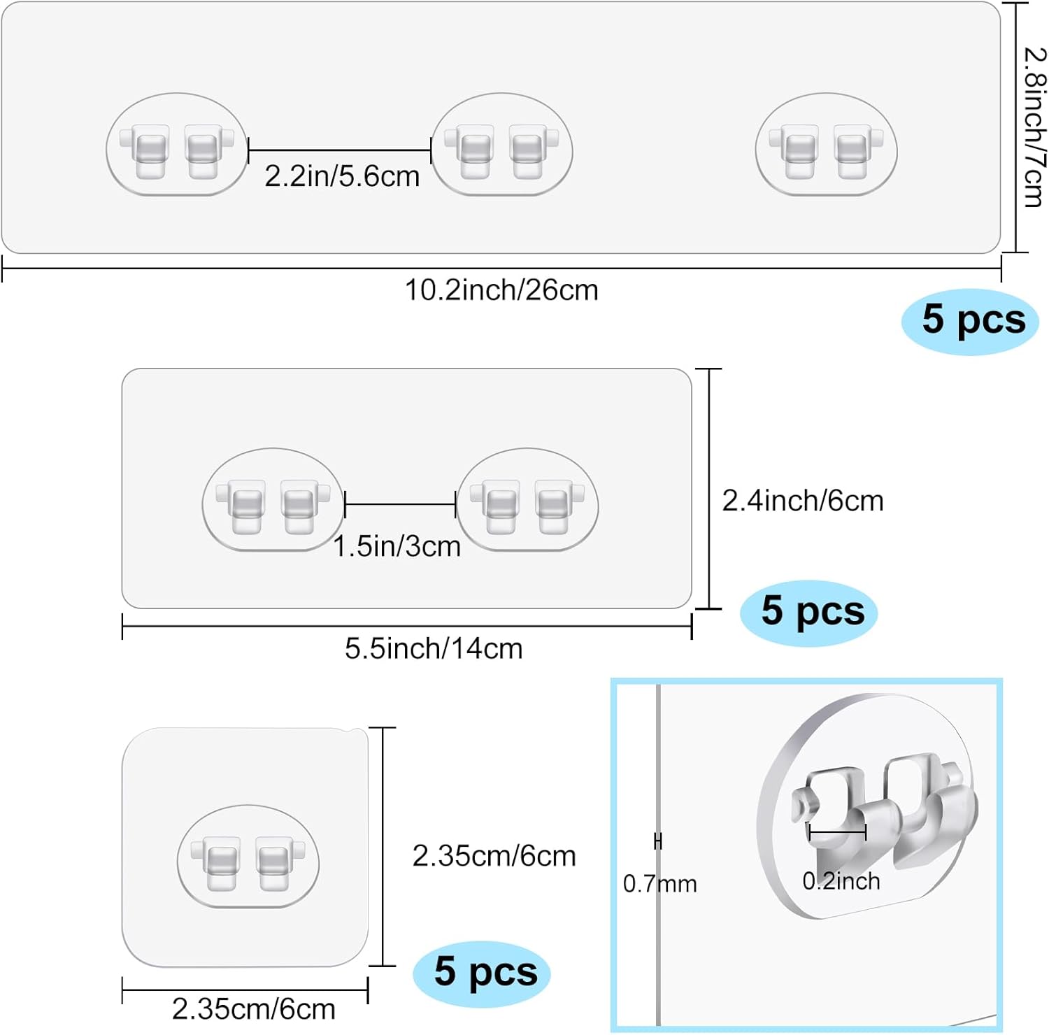 vivinin 15 Pack Shower Caddy Adhesive Replacement. Shower Shelf Adhesive No Drilling. Adhesive Hooks for Showe Caddy. Soap Holder. and Kitchen Racks - Image 2