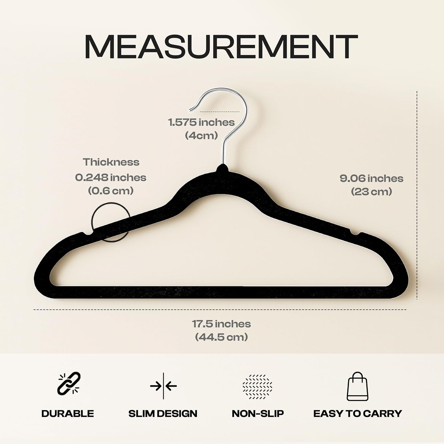 Utopia Home Velvet Hangers 50 Pack – Luxury Non-Slip Slim Hangers Black | Luxury Non-Slip Slim Pant & Coat Hangers. Strong Space-Saving Clothes Hangers with Pants Bar and 360° Swivel Hook - Image 2