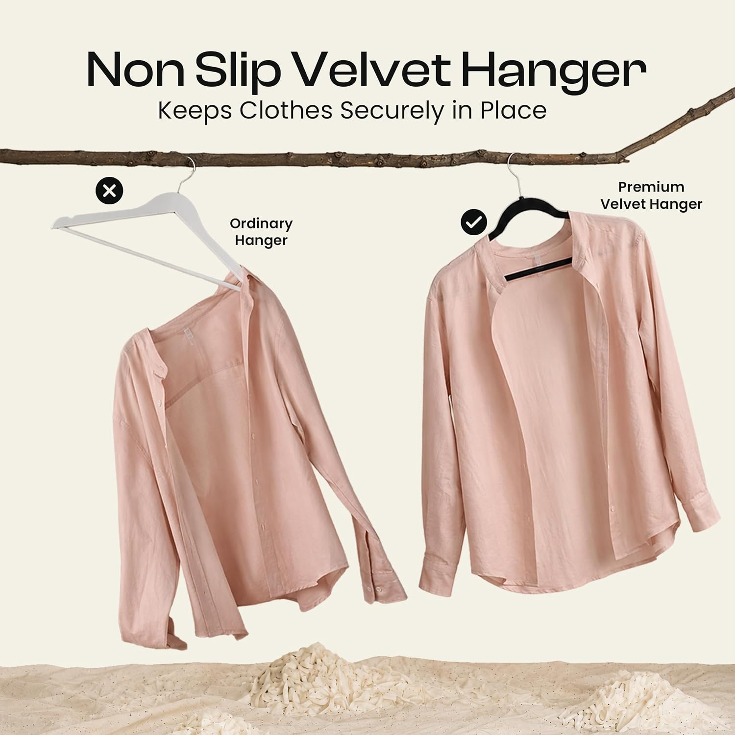 Utopia Home Velvet Hangers 50 Pack – Luxury Non-Slip Slim Hangers Black | Luxury Non-Slip Slim Pant & Coat Hangers. Strong Space-Saving Clothes Hangers with Pants Bar and 360° Swivel Hook - Image 6